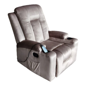 Relax armchair with massage mechanism Gessel Argos The Classic velvet in gray shade 80x90x98cm