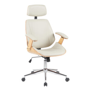 Fetseno Argos The Classic director's office chair beige pu-chrome base 53x56x113.5-123.5cm