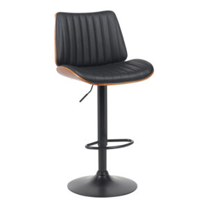 Rotating bar stool Amani Argos The Classic black pu-black base 50.5x54x87.5-107.5cm