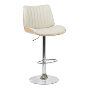 Rotating bar stool Amani Argos The Classic beige pu-chromed base 50.5x54x87.5-107.5cm
