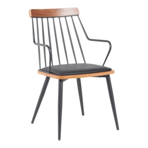 Armchair Posse Argos The Classic metal black-walnut wood-black pu 52x59x83cm