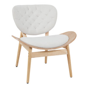 Armchair Udalle Argos The Classic wood in natural color and beige fabric 77x70x81cm