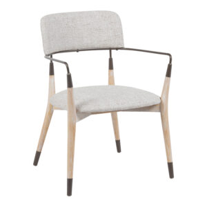 Armchair Sentana Argos The Classic metal-wood and beige-brown fabric 56.5x56x79cm