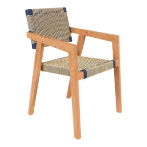 Armchair Salama Argos The Classic teak wood skeleton in natural shade and cream-black pe rope 57x60x85cm