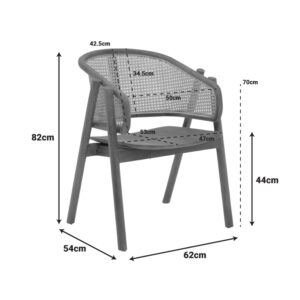 336 000002 1 Armchair Anlene Argos The Classic natural teak wood natural rattan 62x54x82cm