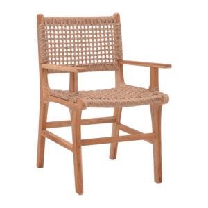 Sponze armchair Argos The Classic natural color teak wood skeleton and pe rope 54x60x86cm