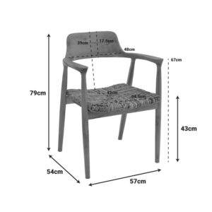 336 000006 1 Denverone armchair Argos The Classic natural teak wood-straw 57x54x79cm
