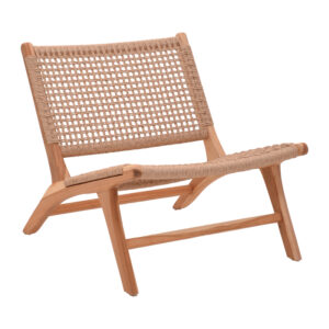 Beatrice armchair Argos The Classic teak wood skeleton and pe rope in natural color 65x78x68cm
