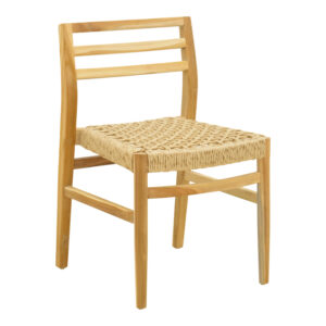 Tuga chair Argos The Classic teak wood-pe rope frame in natural shade 50x58x86cm