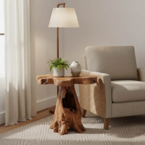 Side table Mushile Argos The Classic teak wood in natural shade 30x35x45cm
