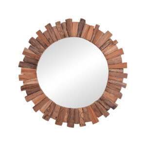 Mirror Rounder Argos The Classic teak wood in natural color D80x4cm
