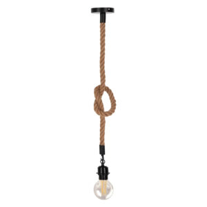Ceiling lamp Vertuko Argos The Classic E27 rope and metal in natural-black color D10x100cm