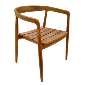 Stackable armchair Noody Argos The Classic teak wood in natural shade 58x54x75cm