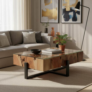 Borth coffee table Argos The Classic teak wood in natural color 135x90x40cm