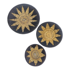 Wall decorative Circy Argos The Classic wicker set of 3 pieces in black-beige color