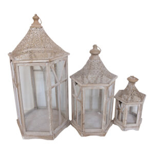 Tally Argos The Classic lantern set of 3 aluminum in brown shade