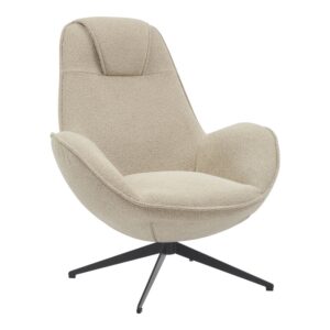 Armchair rotaitng Flago Argos The Classic boucle fabric in beige shade 85x88x103.5cm