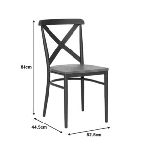 350 000033 1 Chair Ferona Argos The Classic dark grey skeleton and natural color rubberwood seat 52.5x44.5x84cm