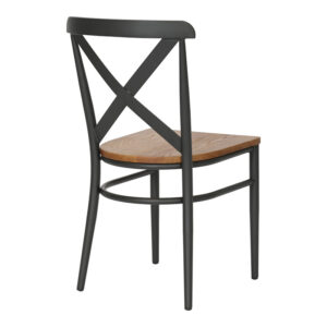 350 000033 2 Chair Ferona Argos The Classic dark grey skeleton and natural color rubberwood seat 52.5x44.5x84cm