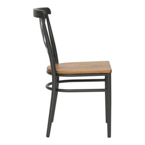 350 000033 3 Chair Ferona Argos The Classic dark grey skeleton and natural color rubberwood seat 52.5x44.5x84cm