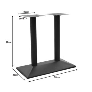 355 000002 3 Tabolosa Argos The Classic metal table base in black shade 70x40x72cm