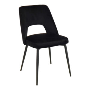 Murde Argos The Classic chair black velvet fabric and black metal legs 48.5x61x89cm