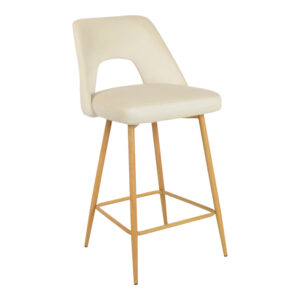 Bar stool Murde Argos The Classic beige velvet and metal legs in a natural shade 47x52x96cm