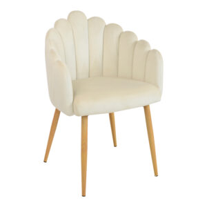 Briella armchair Argos The Classic off-white velvet and metal legs in a natural shade 60x56x84cm