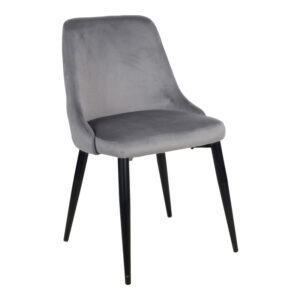 Zedna chair Argos The Classic grey velvet with black metal legs 51x58x84cm