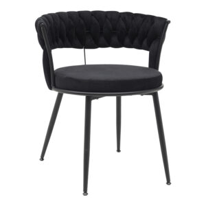 Chair Alkia Argos The Classic in black velvet with black metal leg 60x57x68cm