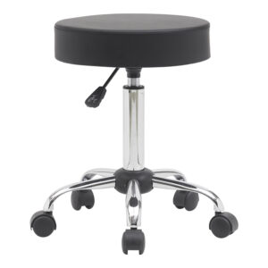 Office-work stool with wheels Uficio Argos The Classic pu in black shade 46x42x48-64cm