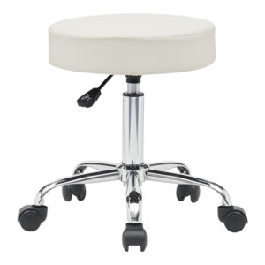Office-work stool with wheels Uficio Argos The Classic pu in white shade 46x42x48-64cm