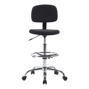 360 000019 3 Icina Argos The Classic fabric reception chair on wheels in black shade 58x54x102-123cm