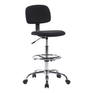 360 000019 Icina Argos The Classic fabric reception chair on wheels in black shade 58x54x102-123cm
