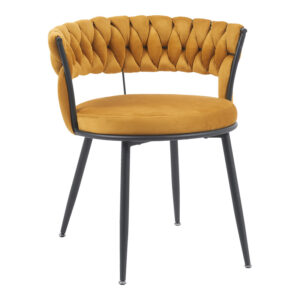 Chair Alkia Argos The Classic in yellow velvet with black metal leg 60x57x68cm