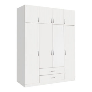 Royal Argos The Classic four-leaf wardrobe with drawers in white shade 200x58x230cm