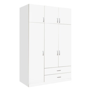 Three-leaf wardrobe with drawers Royal Argos The Classic in white shade 150x58x230cm