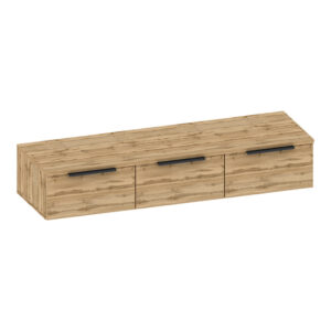 361 000075 1 Console table with 3 drawers Doha Argos The Classic in black and oak color 120x39x22cm