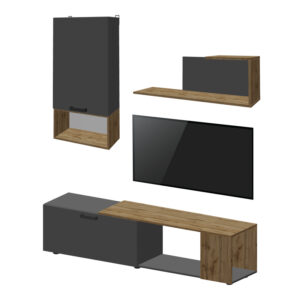 361 000099 Living room complex Poelfy Argos The Classic in dark grey-oak color 170x37.5x42cm