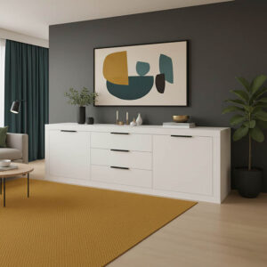 Doha Argos The Classic buffet in white color 210x45x80.5cm