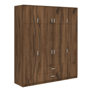 Royal Argos The Classic four-leaf wardrobe with drawers walnut-oak 200x58x230cm