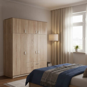 Royal Argos The Classic three-leaf wardrobe with drawers and loft sonoma 150x58x230cm