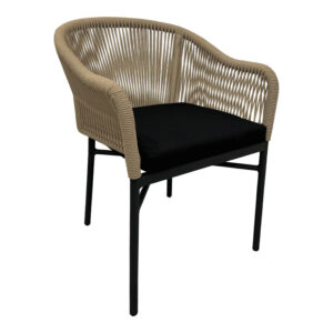 Aluminum armchair Legana Argos The Classic anthracite frame-natural rattan 56x66x82cm