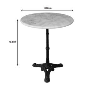 366 000001 2 Ankara marble table Argos The Classic cast iron in white-black shade Φ60x70.8cm