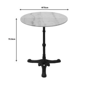 366 000002 2 Ankara marble table Argos The Classic cast iron in white-black shade Φ70x70.8cm