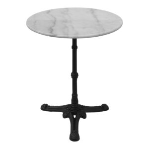366 000002 Ankara marble table Argos The Classic cast iron in white-black shade Φ70x70.8cm