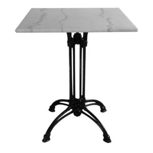 Marmol marble table Argos The Classic cast iron in white-black shade 70x70x71.8cm