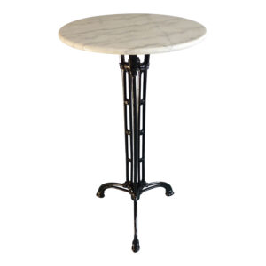Meppo Argos The Classic marble bar table cast iron in white-black shade Φ60x107.8cm