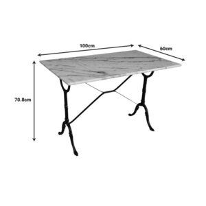 366 000010 1 Weiber marble table Argos The Classic cast iron in white-black shade 100x60x70.8cm