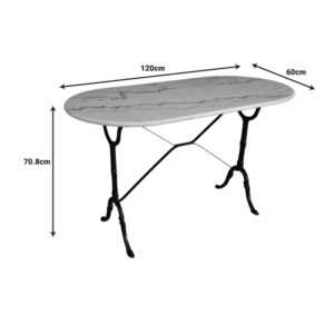 366 000011 1 Baluta marble table Argos The Classic cast iron in white-black shade 120x60x70.8cm